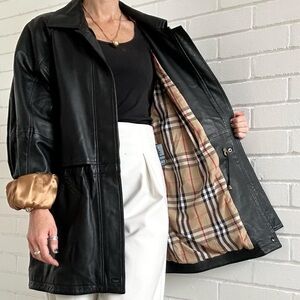 Vintage Burberry Leather Jacket - in Beautiful Condition! EUC